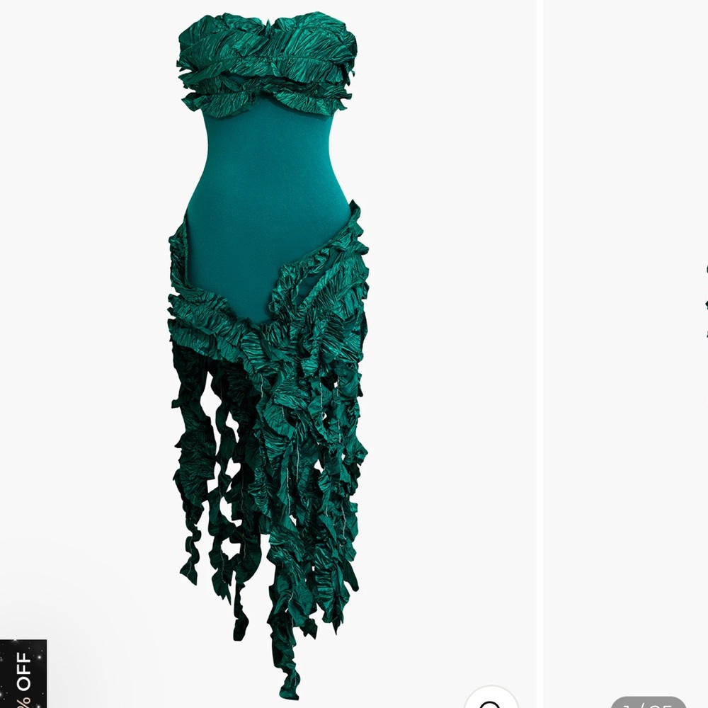 Green fringe dress